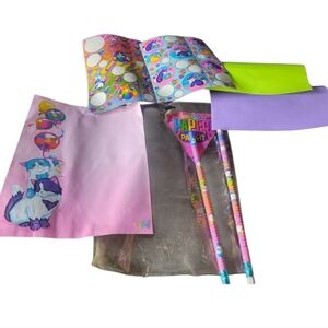 Vintage Lisa Frank C Isolorful Kids Sticker and Pencil Set